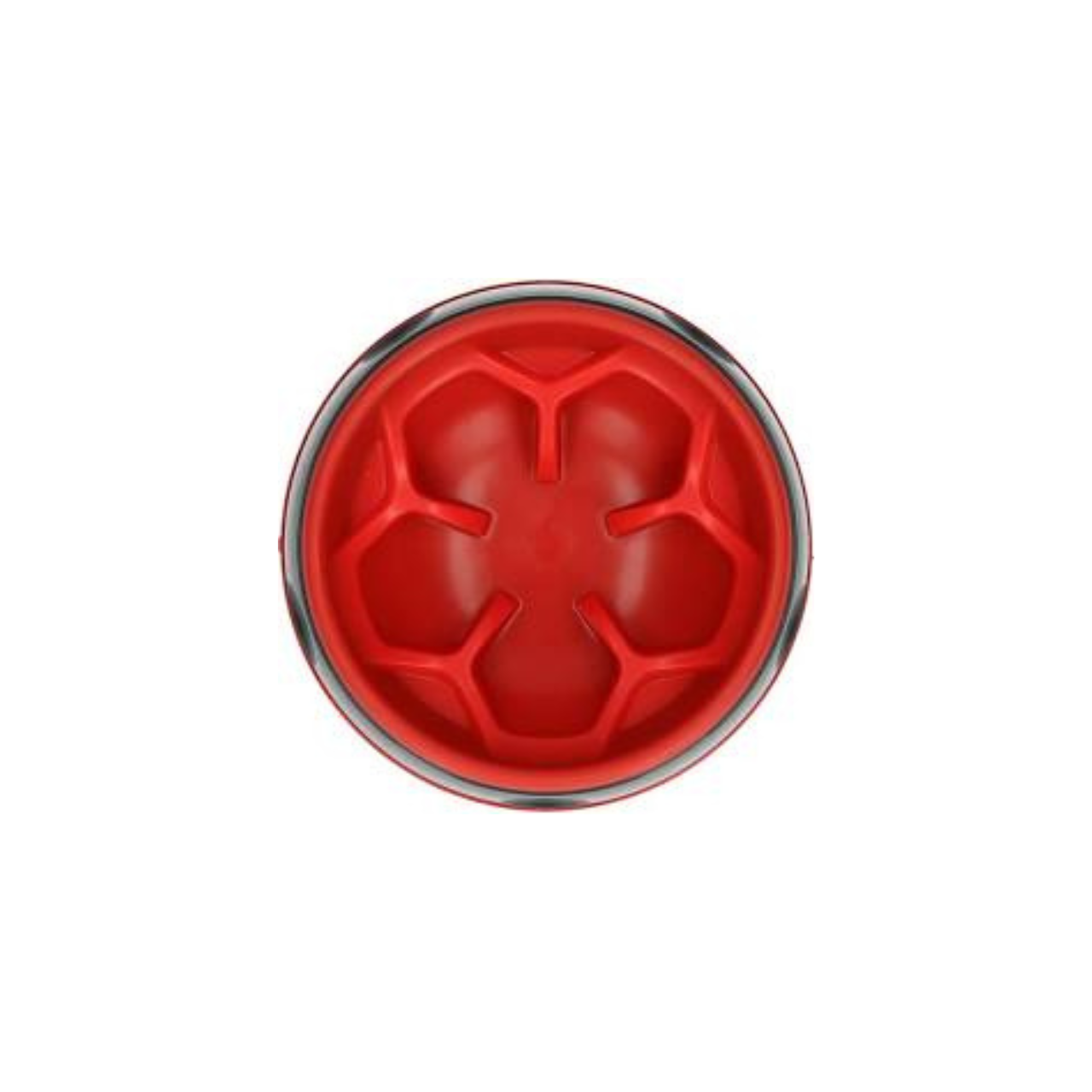 Anti Gobble Food Bowl Eat Slow Live Longer Amaze Flower Red