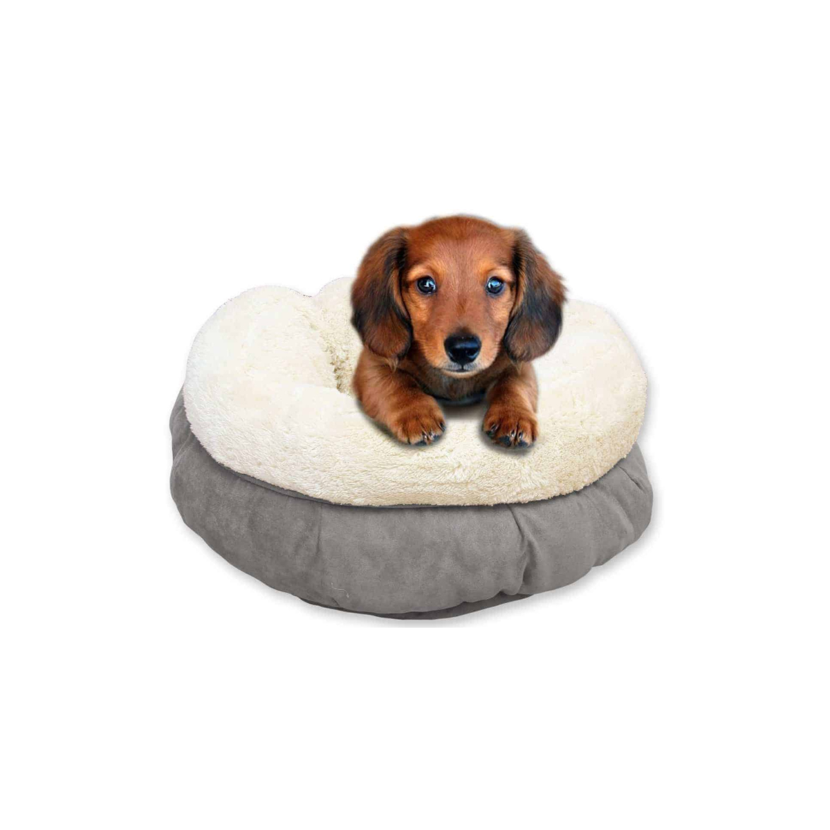 Hondenbed Donut Grijs – Zacht & Comfortabel voor Kleine Hond of K