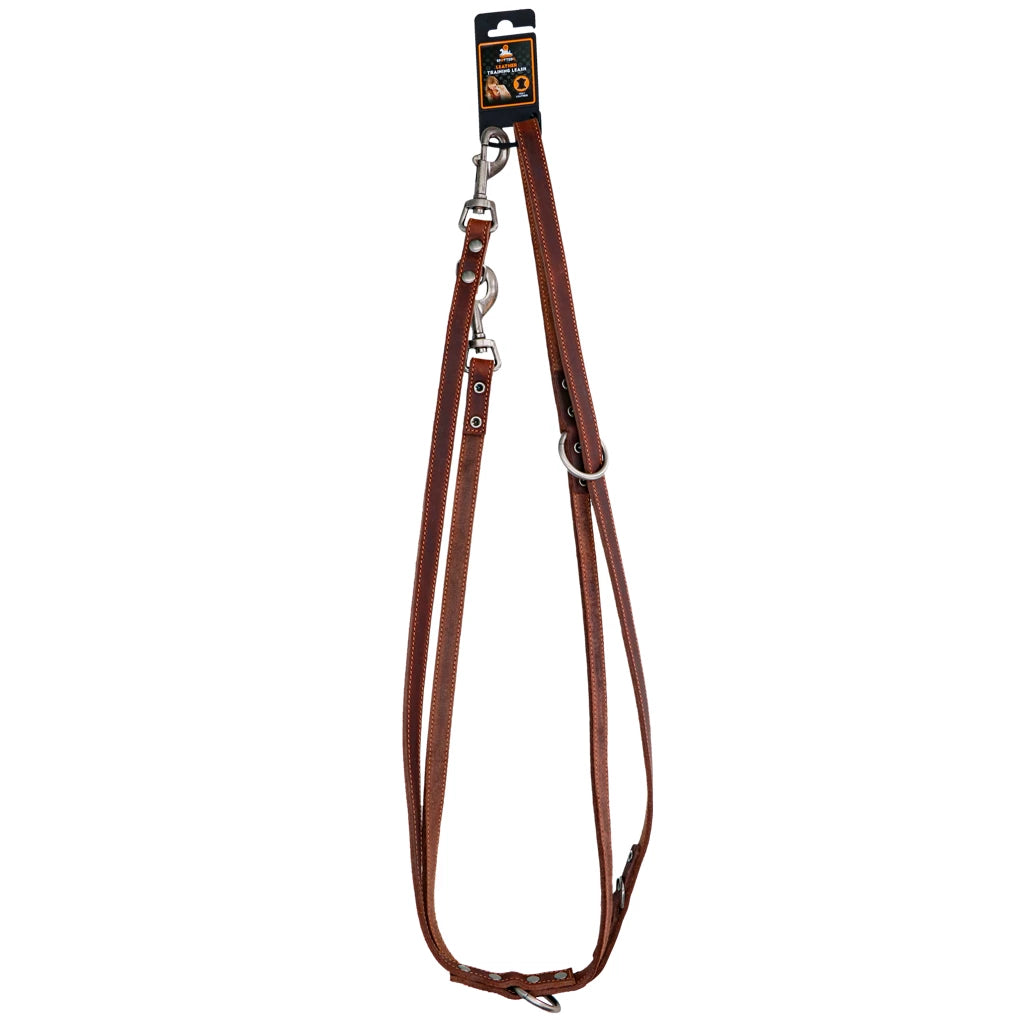De Pro Leren Trainingslijn Bruin 2 cm x 250 cm is een extra lange leren hondenlijn van topkwaliteit. Ideaal voor hondentraining en dagelijks gebruik. Gemaakt van soepel rundsleer met stijlvolle oud-zilveren details.
