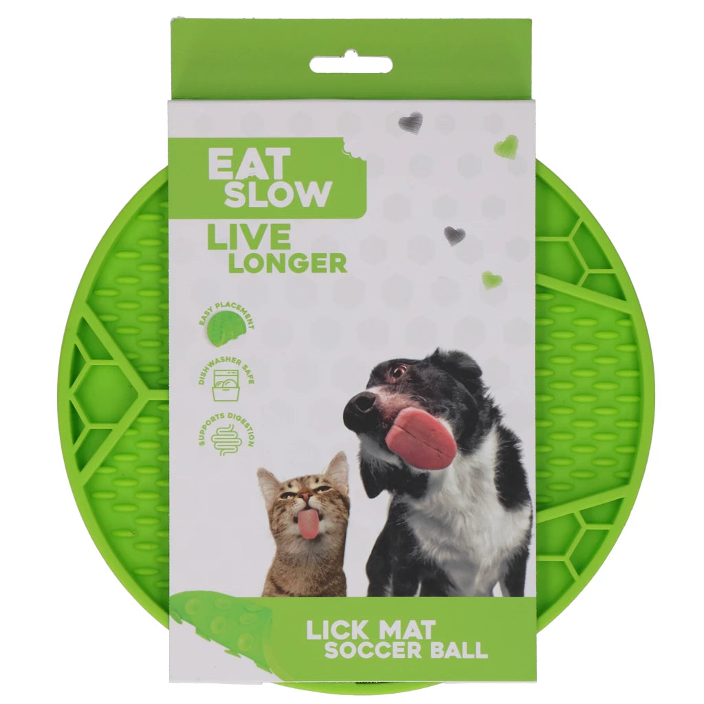 Eat Slow Live Longer Lick Mat Soccer Ball Green