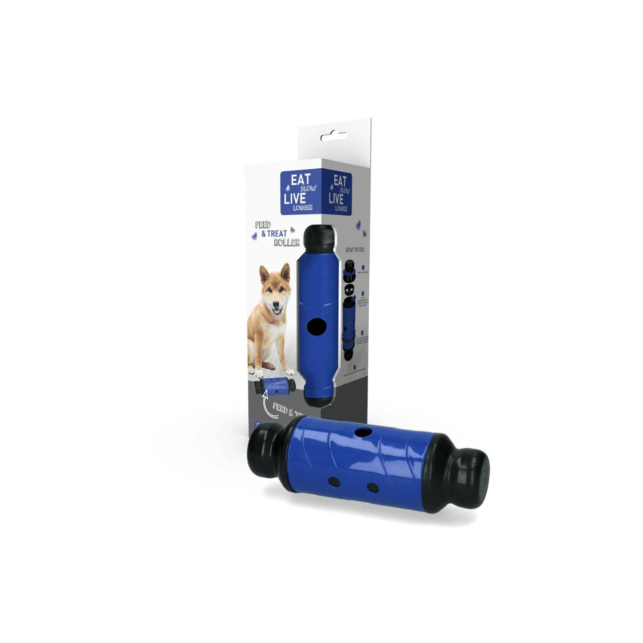 Eat Slow Live Longer Feed and Treat Roller Blue