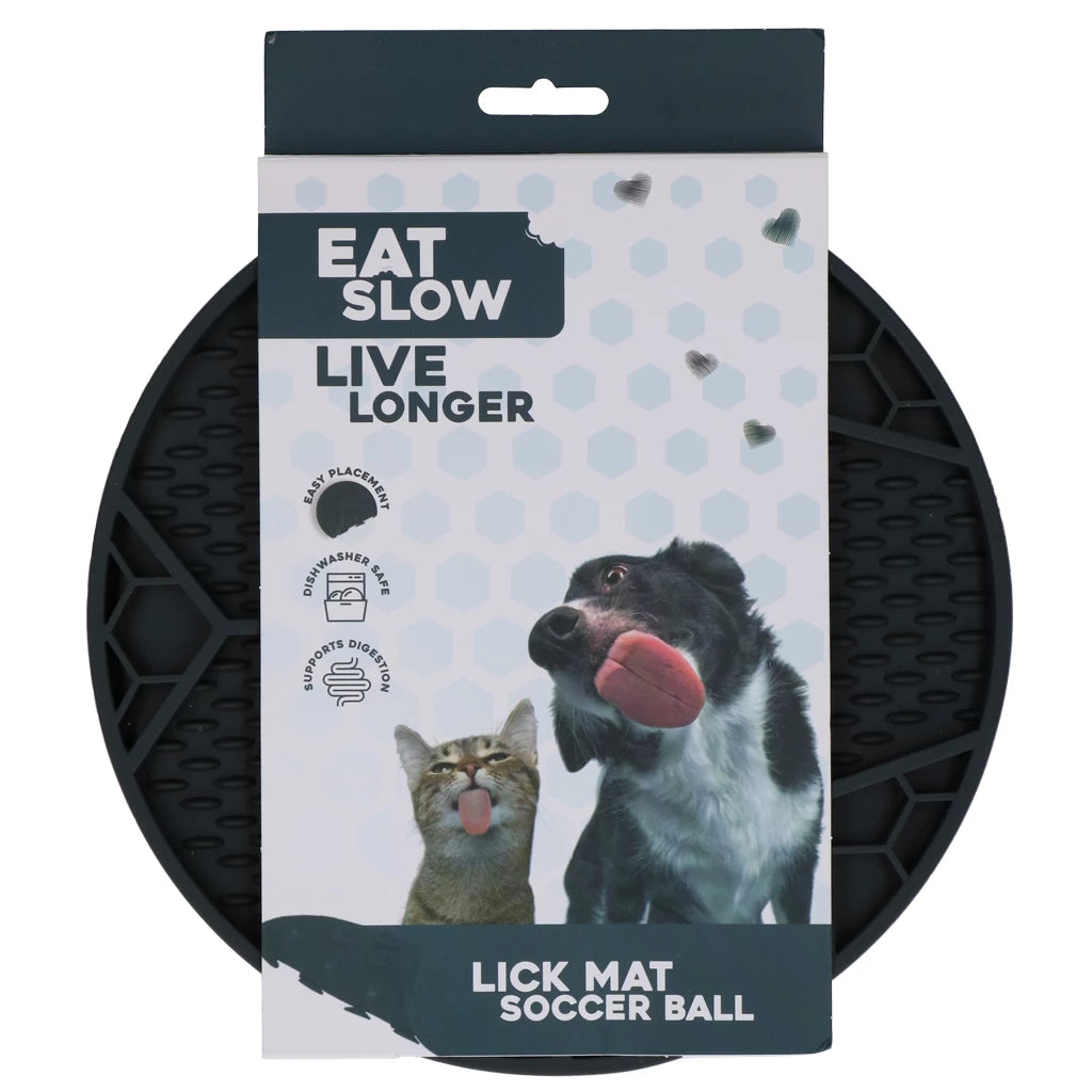 Eat Slow Live Longer Lick Mat Soccer Ball Grey