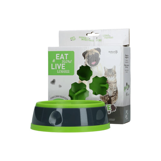 Anti Gobble Food Bowl Eat Slow Live Longer Amaze Flower Green