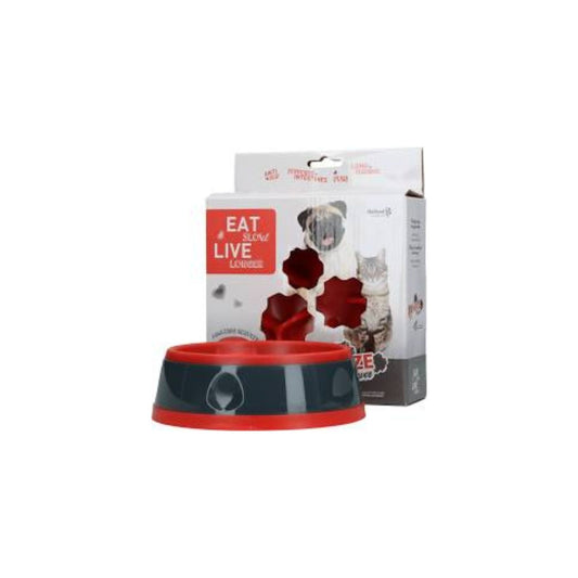 Anti-Schrok Feeding Bowl Eat Slow Live Longer Amaze Flower Red