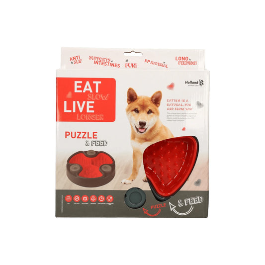 Anti-Schrok Feeding Bowl Eat Slow Live Longer Puzzle and Feed Red *