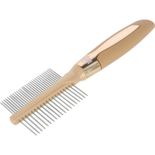 Ontwar klitten en verwijder onderwol met de MagicBrush vachtkam fijn/grof. Ergonomisch, licht en veilig voor hond en kat. Nu bij Livin Dog Shop!