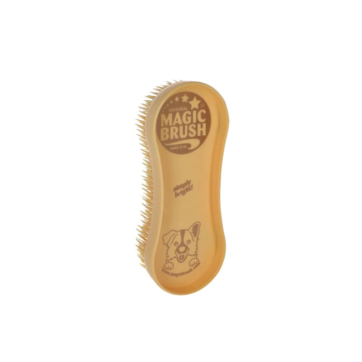 Magic Brush Dog Golden hondenborstel kopen? Ideaal voor honden met kort en halflang haar. Zachte reiniging, massage-effect en wasbaar tot 60°C. EU kwaliteit.