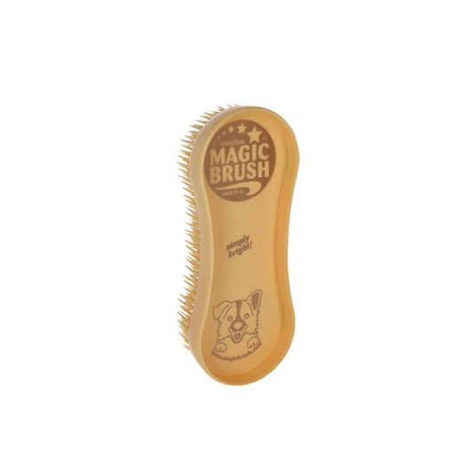 Magic Brush Dog Golden hondenborstel kopen? Ideaal voor honden met kort en halflang haar. Zachte reiniging, massage-effect en wasbaar tot 60°C. EU kwaliteit.