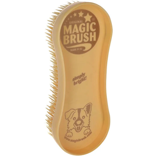 Magic Brush Dog Golden hondenborstel kopen? Ideaal voor honden met kort en halflang haar. Zachte reiniging, massage-effect en wasbaar tot 60°C. EU kwaliteit.