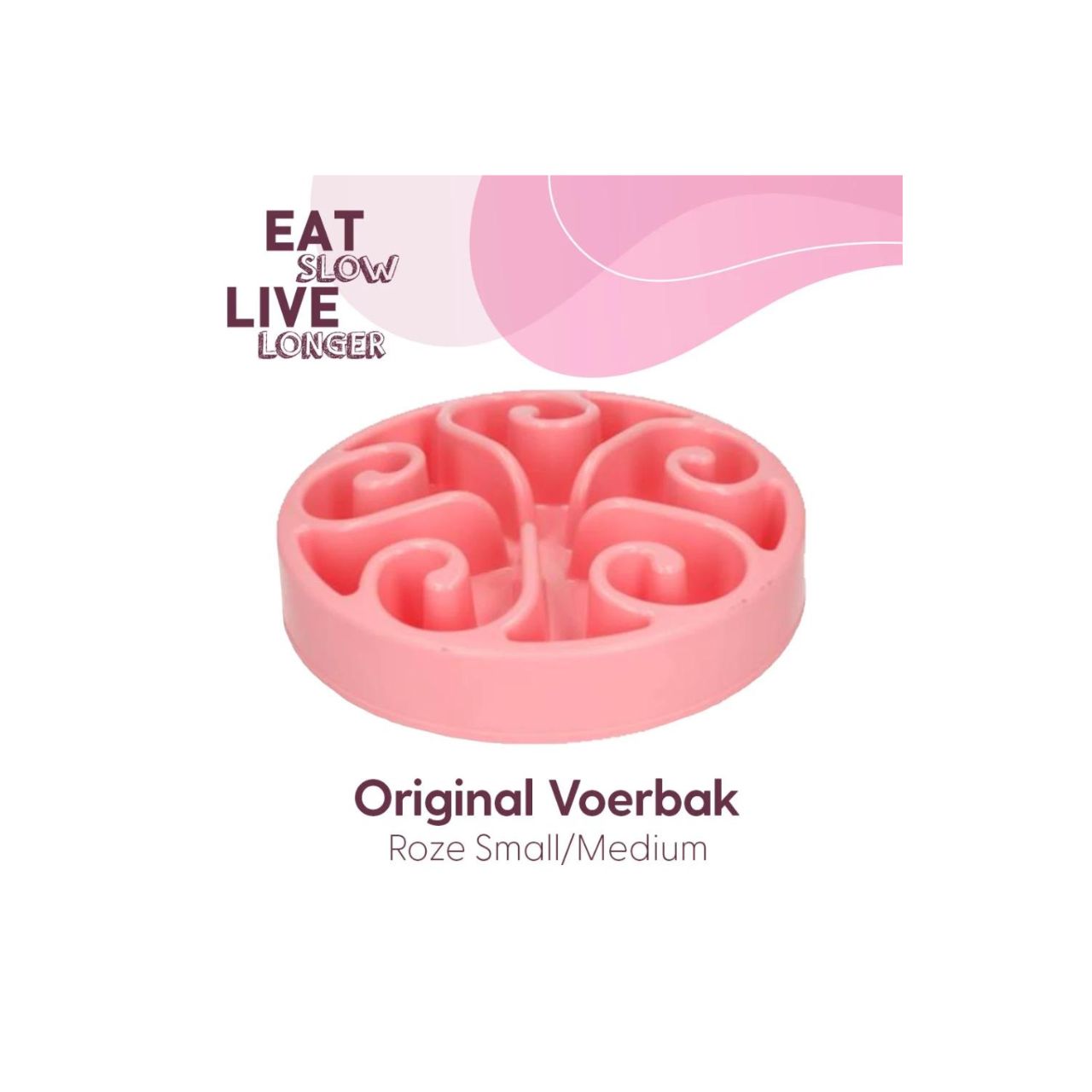 Anti-Schrok Feeding Bowl Eat Slow Live Longer Original Pink