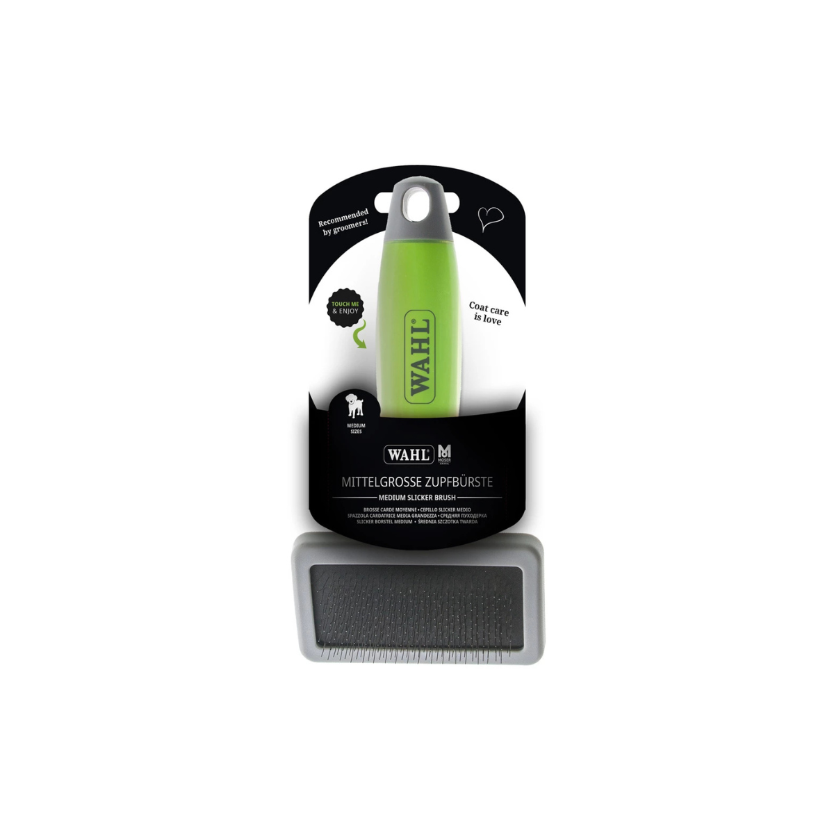 WAHL Slicker Borstel Medium: verwijdert losse haren, vuil en klitten effectief. Ergonomisch gelgrip handvat ✓ Makkelijk schoon te maken ✓ Bestel nu!