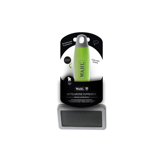 WAHL Slicker Borstel Medium: verwijdert losse haren, vuil en klitten effectief. Ergonomisch gelgrip handvat ✓ Makkelijk schoon te maken ✓ Bestel nu!