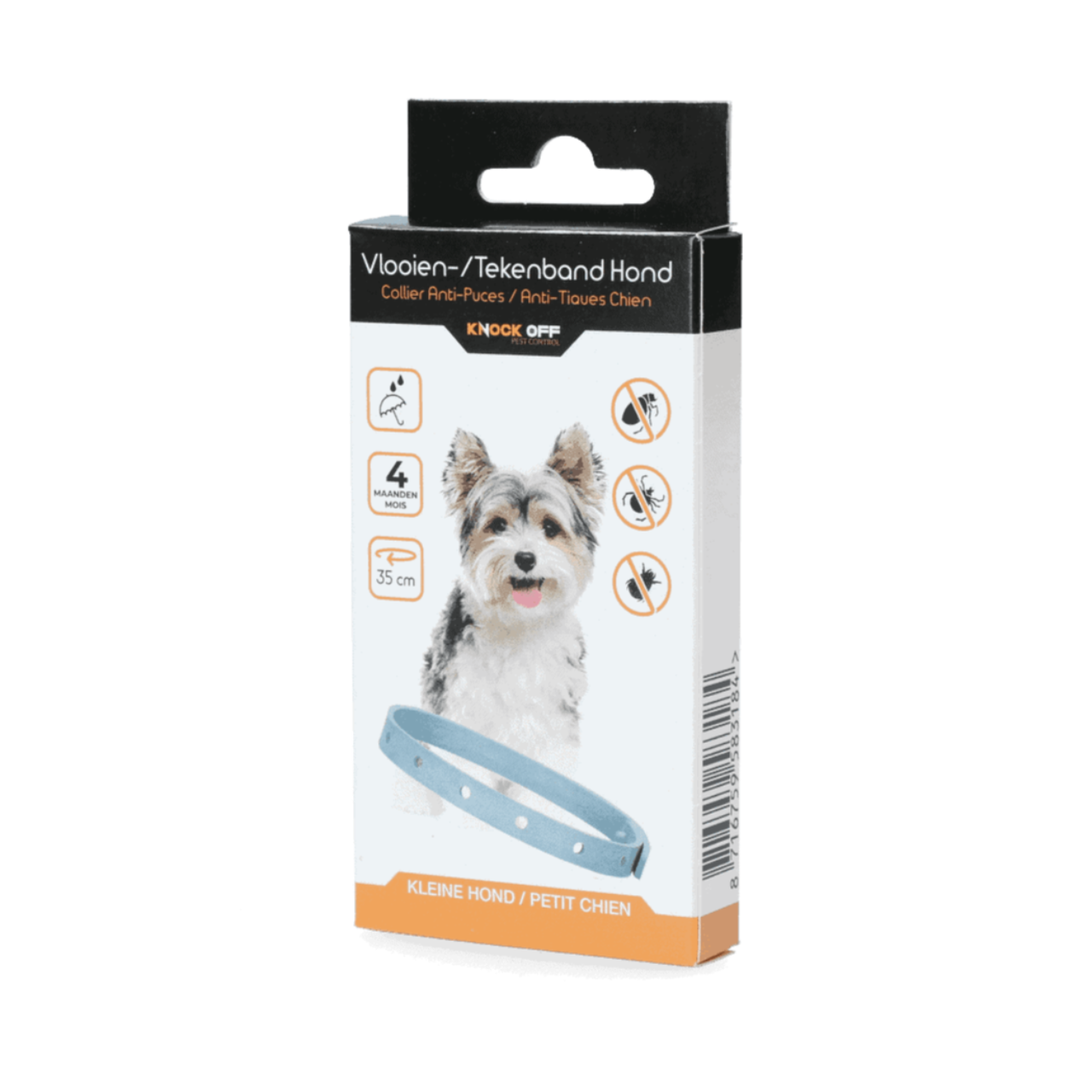 Gifvrije vlooien en tekenband voor kleine honden