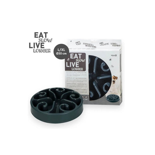 Anti-Schrok Feeding Bowl Eat Slow Live Longer Original Gray Small